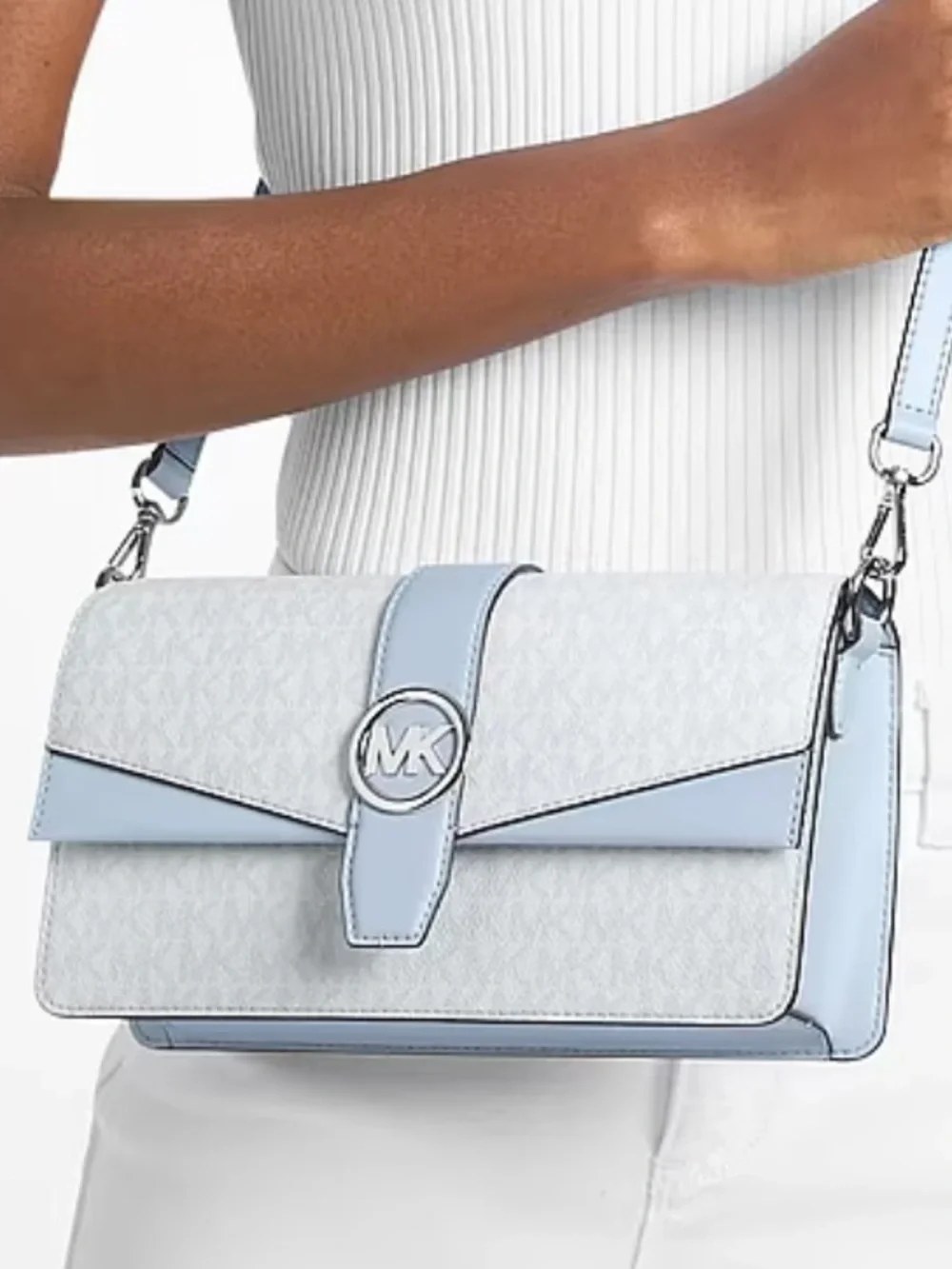 MICHAEL KORS Greenwich Md Signature Logo Shoulder  Bag Crossbody Satchel  NWT